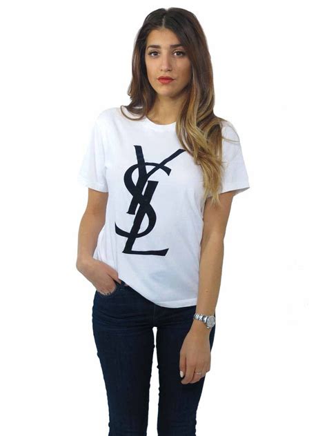 womens ysl logo t shirt replica|Saint Laurent Tops for Women .